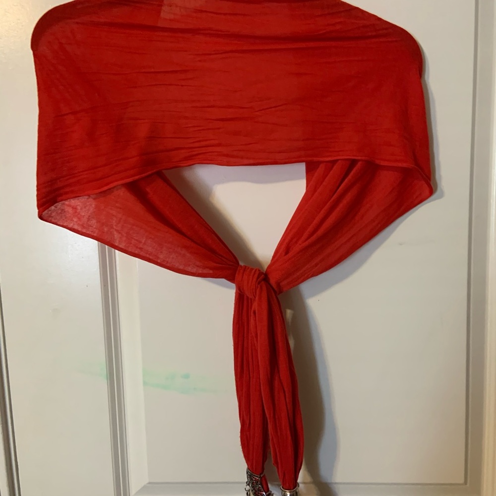 Beautiful jeweled red scarf